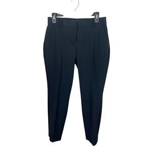 Express Black Pinstriped Columnist Mid Rise Ankle Pant